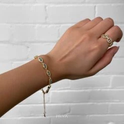 Malika Eye Bracelet | Gold -Prya Store 31