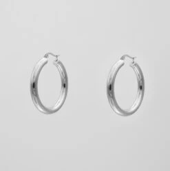 Classic Silver Filled Hoops -Prya Store 40x40tilt 3