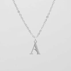 Dubai Initial Necklace -Prya Store A silver PRYA
