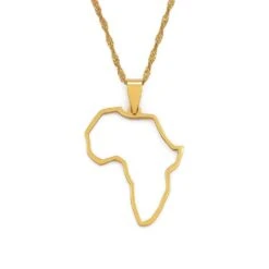Africa Outline Necklace -Prya Store Africa outline gold PRYA 9da62fa5 ad64 4f8f acc9 4a442838734d
