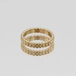 Aiza Beaded Band Ring -Prya Store Aizaring gold 3