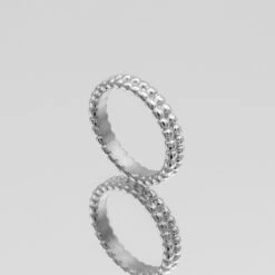 Aiza Beaded Band Ring -Prya Store Aizaring silver 2