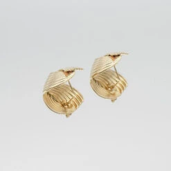Amaya Fluted Fan Earrings -Prya Store AmayaEarrings2 gold PRYA 1