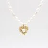 Amber Pearl Heart Necklace
