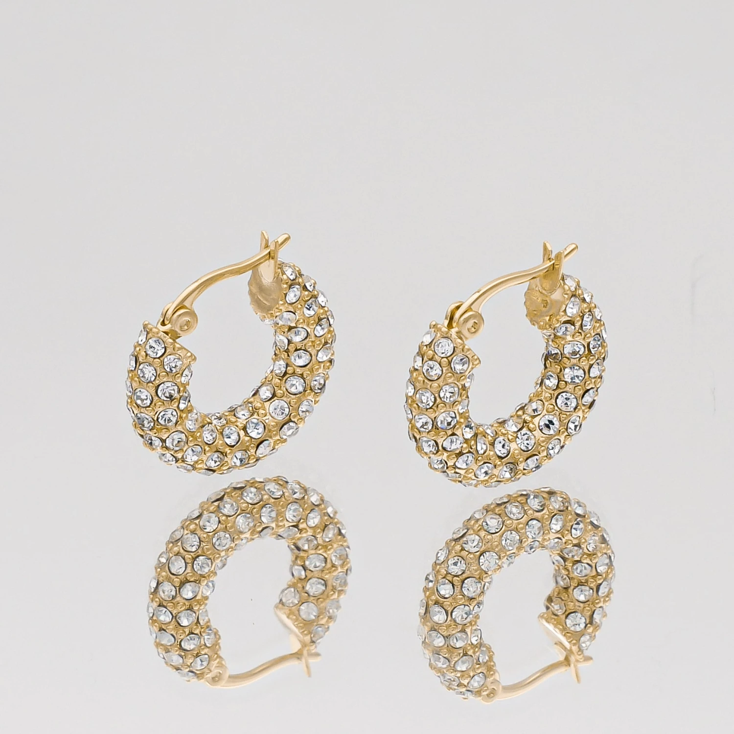 Amiya CZ Hoop Earrings 5 Amiya CZ Hoop Earrings - Image 5