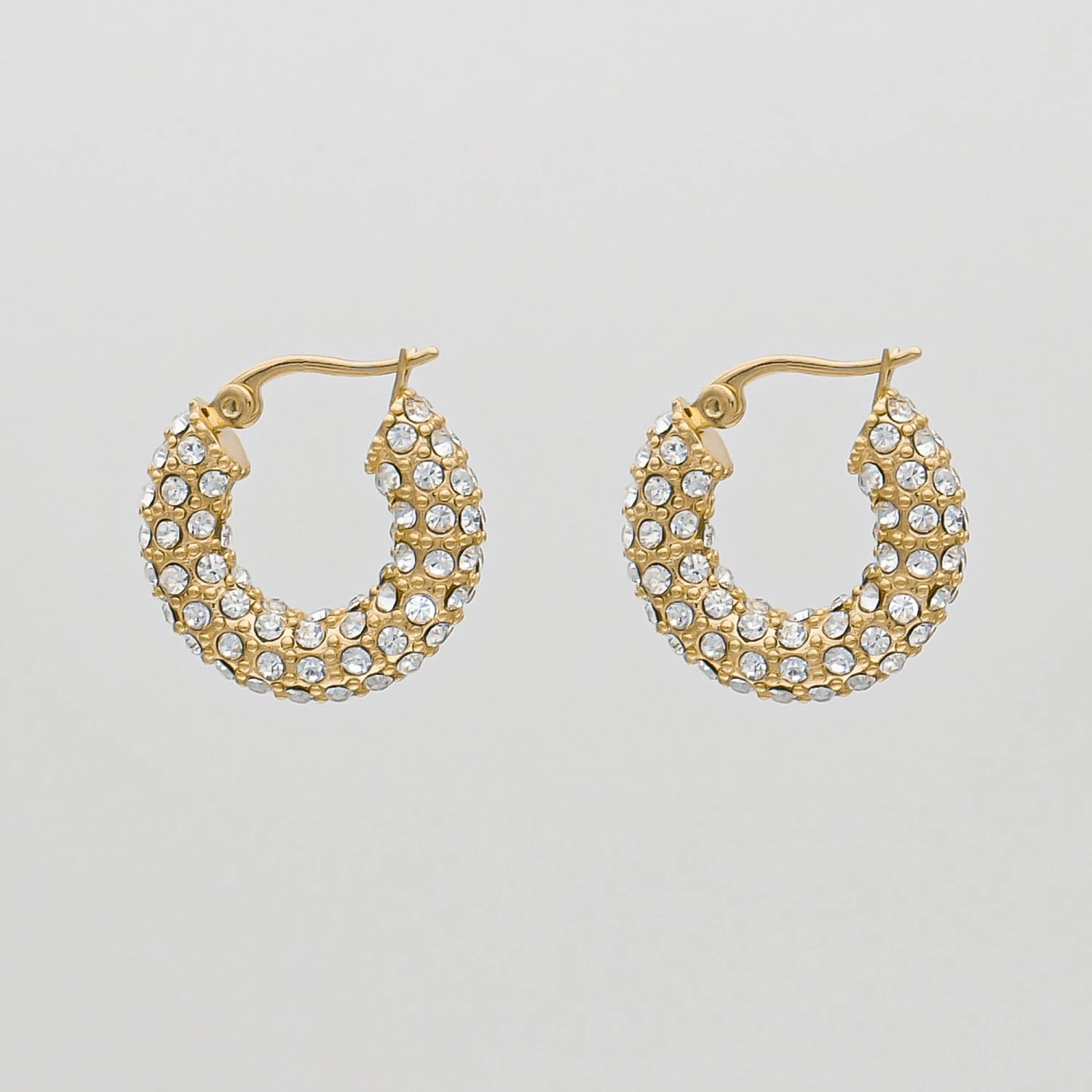 Amiya CZ Hoop Earrings 1 Amiya CZ Hoop Earrings
