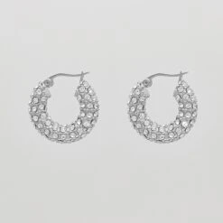 Amiya CZ Hoop Earrings 10 Amiya CZ Hoop Earrings -Prya Store AmiyaCZEarrings Silver 2 PRYA Edit