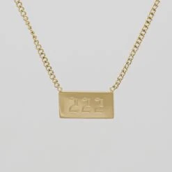 Angel Number Tablet Necklace -Prya Store AngelNumberPlateNecklace 222 01 PRYA