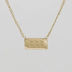 Angel Number Tablet Necklace -Prya Store AngelNumberPlateNecklace 333 01 PRYA