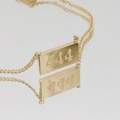 Angel Number Tablet Necklace -Prya Store AngelNumberPlateNecklace 444 04 PRYA