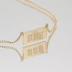 Angel Number Tablet Necklace -Prya Store AngelNumberPlateNecklace 888 03 PRYA
