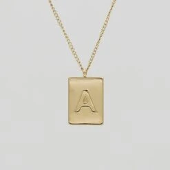 Athena Initial Tablet Necklace