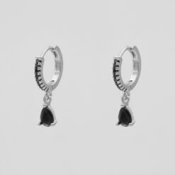 Aurora Gemstone Huggie Earrings -Prya Store AurorahuggiesEarrings Studio Onyx 01 PRYA 2