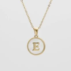 Ava Opal Initial Necklace 25 Ava Opal Initial Necklace -Prya Store AvaOpalInitialNecklace E 01 PRYA