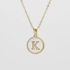 Ava Opal Initial Necklace 32 Ava Opal Initial Necklace -Prya Store AvaOpalInitialNecklace K 01 PRYA