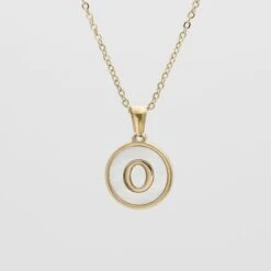Ava Opal Initial Necklace 36 Ava Opal Initial Necklace -Prya Store AvaOpalInitialNecklace O 01 PRYA