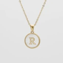 Ava Opal Initial Necklace 39 Ava Opal Initial Necklace -Prya Store AvaOpalInitialNecklace R 01 PRYA