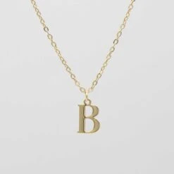Dubai Initial Necklace -Prya Store B gold PRYA