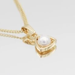 Birthstone Pendant Necklace -Prya Store BirthStoneNecklace Pearl 02 PRYA