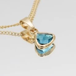 Birthstone Pendant Necklace -Prya Store BirthStoneNecklace Saffire 02 PRYA