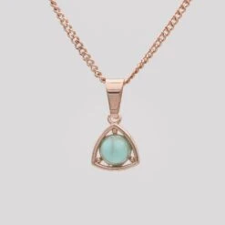 Birthstone Pendant Necklace -Prya Store BirthStoneNecklace Turquoise 01 PRYA 3