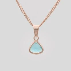 Birthstone Pendant Necklace -Prya Store BirthstoneNecklace Aquamarine 01 PRYA 3