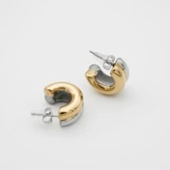Bonnie Huggie Earrings -Prya Store BonnieMixedMetal2