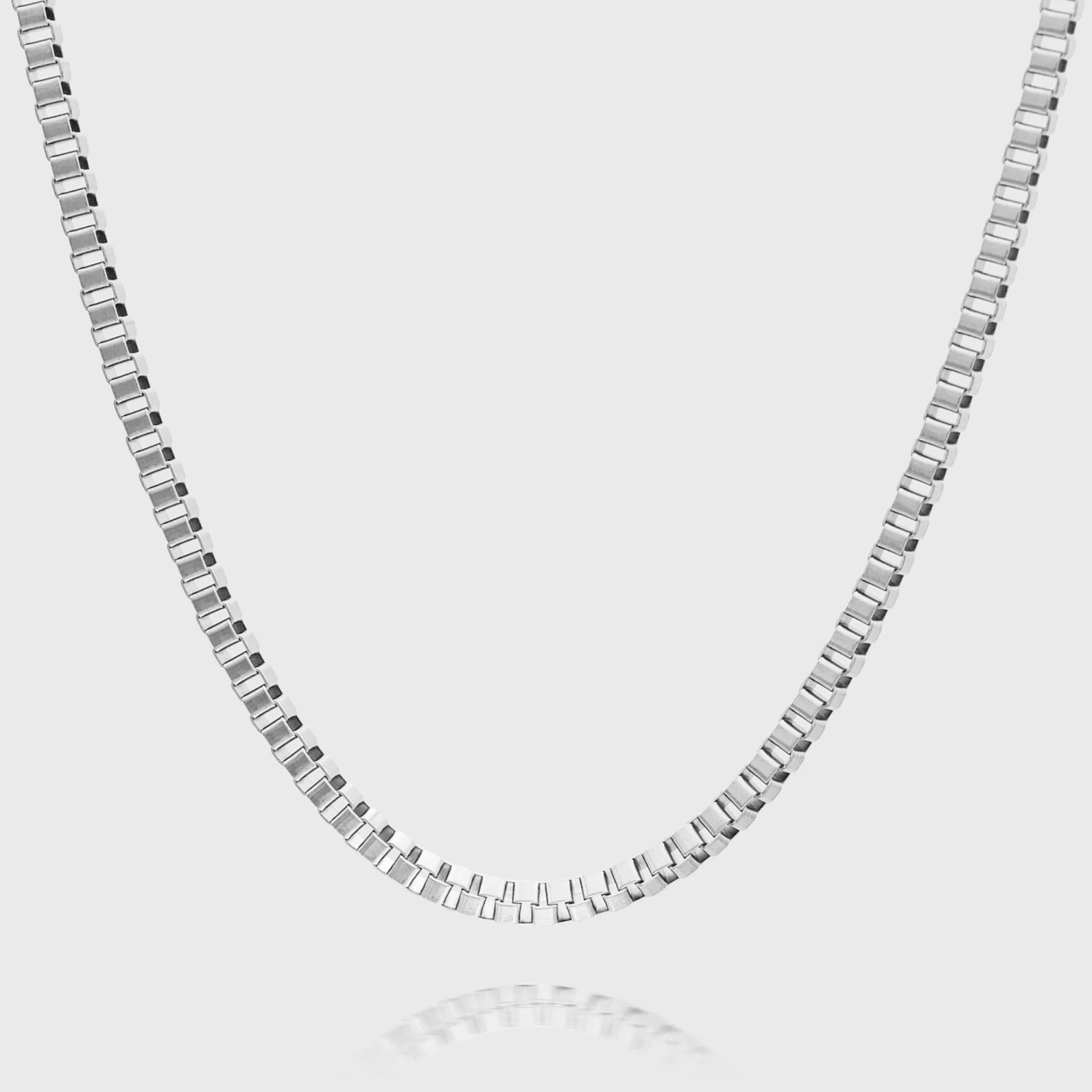 Box Chain Necklace | Silver 2 Box Chain Necklace | Silver - Image 2