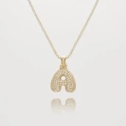 ICY Bubble Letter Initial Necklace
