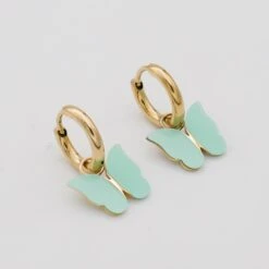Butterfly Huggie Earrings -Prya Store ButterFlyHuggies Aqua 01 PRYA