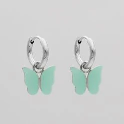Butterfly Huggie Earrings -Prya Store ButterFlyHuggies Aqua 02 PRYA 2