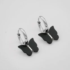 Butterfly Huggie Earrings -Prya Store ButterFlyHuggies Black 01 PRYA 2