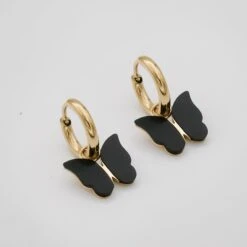 Butterfly Huggie Earrings -Prya Store ButterFlyHuggies Black 01 PRYA