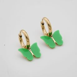 Butterfly Huggie Earrings -Prya Store ButterFlyHuggies Green 01 PRYA