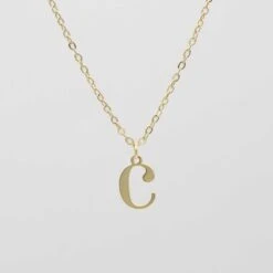 Dubai Initial Necklace -Prya Store C gold PRYA