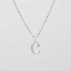 Dubai Initial Necklace -Prya Store C silver PRYA