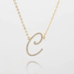 Sydney Initial Necklace -Prya Store C gold PRYA