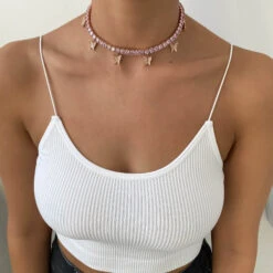 Icy Butterfly Choker (Pink CZ) | PRYA™ -Prya Store CZ 19