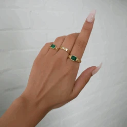 Callie Cuban Adjustable Ring -Prya Store CallieandNoraRingStacked2