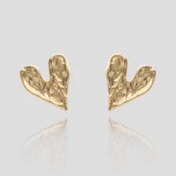 Cari Hammered Heart Earrings