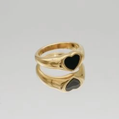 Carys Heart Ring -Prya Store CarysRing Onyx 03 PRYA