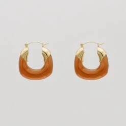 Celine Amber Earrings -Prya Store CelineEarrings Gold Red 5 PRYA