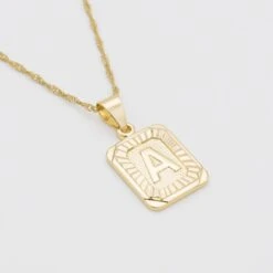 Classic Initial Necklace -Prya Store ClassicInitialNecklace 2