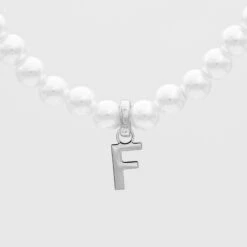 Classic Pearl Initial Necklace -Prya Store ClassicPearlInitialNecklace 10 2