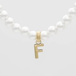Classic Pearl Initial Necklace -Prya Store ClassicPearlInitialNecklace 10