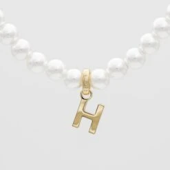 Classic Pearl Initial Bracelet -Prya Store ClassicPearlInitialNecklace 12 ca2a3fb8 d3ea 4d04 8043 32cd473dcb42