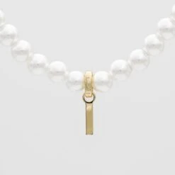 Classic Pearl Initial Necklace -Prya Store ClassicPearlInitialNecklace 13