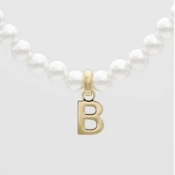 Classic Pearl Initial Bracelet -Prya Store ClassicPearlInitialNecklace 2 42bbcd6c 7993 4c18 b500 6b3fac2d923c