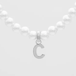 Classic Pearl Initial Necklace -Prya Store ClassicPearlInitialNecklace 7 2 9ceefa1b bd11 4ec5 b79b 904a2955d50f