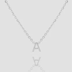Maia Mini Initial Necklace -Prya Store ClassicSuspendedInitialNecklace A 01 PRYA 2